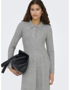 JdY Rochie mini cu croiala in A si guler polo - Gri melange