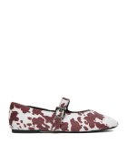 JENNY Balerini dama - textil - alb/rosu