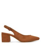JENNY Pantofi slingback cu toc maro