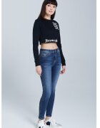 Jeremy Meeks Bluza crop de trening din bumbac organic - Alb/Negru