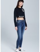 Jeremy Meeks Bluza crop de trening din bumbac organic - Negru