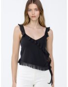 JIMMY KEY Bluza asimetrica cu decolteu in V - Negru