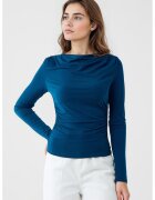JIMMY KEY Bluza cambrata cu fronseuri - Albastru petrol