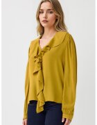 JIMMY KEY Bluza cu decolteu in V si volane - Verde masliniu