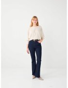 JIMMY KEY Bluza cu decolteu la baza gatului si maneci 3/4 - Bej deschis