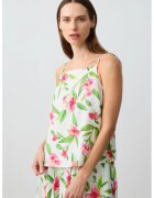 JIMMY KEY Bluza cu decolteu patrat si imprimeu floral - Verde/Alb fildes/Roz