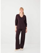 JIMMY KEY Bluza de trening din amestec de modal cu croiala lejera si decolteu in V - Maro inchis