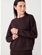 JIMMY KEY Bluza de trening din amestec de modal cu decolteu la baza gatului si maneci cazute - Maro inchis
