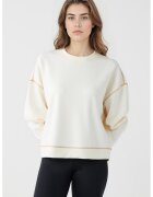 JIMMY KEY Bluza de trening din amestec de modal cu maneci cazute - Alb fildes