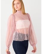 JIMMY KEY Bluza din dantela cu maneci bufante - Roz pastel