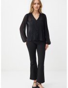 JIMMY KEY Bluza plisata cu decolteu in V - Negru