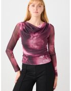 JIMMY KEY Bluza slim fit cu decolteu drapat - Violet/Roz