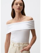 JIMMY KEY Bluza slim fit cu decolteu pe umeri - Alb