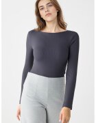 JIMMY KEY Bluza slim-fit cu decolteu rotund - Gri inchis
