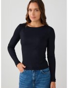 JIMMY KEY Bluza slim-fit cu decolteu rotund - Negru
