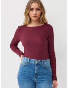 JIMMY KEY Bluza slim-fit cu decolteu rotund - Visiniu