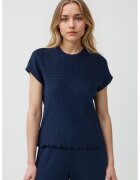 JIMMY KEY Bluza texturata cu maneci scurte - Bleumarin