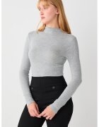 JIMMY KEY Bluza uni slim fit - Gri deschis