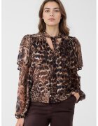 JIMMY KEY Camasa cu animal print - Maro inchis/Maro deschis