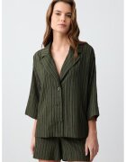 JIMMY KEY Camasa cu maneci cazute - Verde inchis