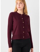 JIMMY KEY Cardigan cu decolteu la baza gatului - Visiniu