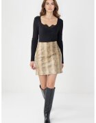 JIMMY KEY Fusta cu talie inalta si animal print - Maro taupe/Bej deschis