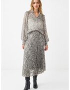 JIMMY KEY Fusta midi cu model animal print - Negru/Gri