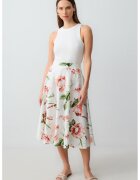 JIMMY KEY Fusta midi cu model floral - Verde/Alb murdar/Roz