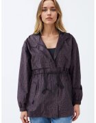JIMMY KEY Jacheta cu gluga si animal print - Negru stins/Violet pruna