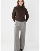 JIMMY KEY Pantaloni ampli cu pliu inversat - Gri deschis melange