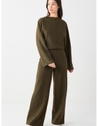 JIMMY KEY Pantaloni ampli cu talie medie - Verde masliniu