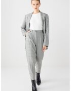 JIMMY KEY Pantaloni conici cu model in carouri si detalii pensa - Alb/Gri