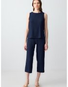 JIMMY KEY Pantaloni crop cu model uni - Bleumarin