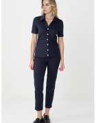 JIMMY KEY Pantaloni crop eleganti cu model uni - Albastru ultramarin