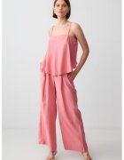 JIMMY KEY Pantaloni din amestec de modal cu croiala ampla - Roz pastel