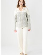 JIMMY KEY Pantaloni drepti din amestec de modal - Alb fildes