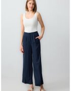 JIMMY KEY Pantaloni evazati cu model uni - Albastru ultramarin