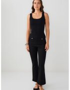 JIMMY KEY Pantaloni evazati cu talie inalta - Negru