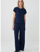 JIMMY KEY Pantaloni texturati cu croiala ampla - Bleumarin