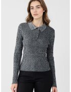 JIMMY KEY Pulover polo slim fit - Negru/Gri inchis