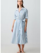 JIMMY KEY Rochie-camasa midi cu buzunare laterale - Alb/Albastru deschis