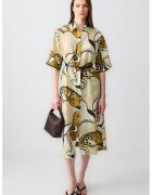 JIMMY KEY Rochie-camasa midi cu model - Alb/Galben sofran/Galben pal