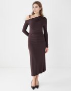 JIMMY KEY Rochie cambrata cu maneci lungi - Maro inchis