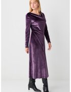 JIMMY KEY Rochie de catifea cu decolteu drapat - Violet