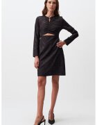 JIMMY KEY Rochie de satin cu decupaj frontal - Negru stins