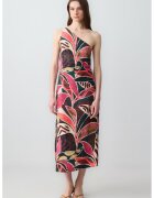 JIMMY KEY Rochie maxi din amestec de in - Negru stins/Verde englez/Rosu
