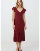 JIMMY KEY Rochie midi cu decolteu in V - Rosu inchis