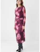 JIMMY KEY Rochie midi cu model si decolteu la baza gatului - Rosu/Violet/Roz