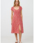 JIMMY KEY Rochie midi cu slit - Rosu/Alb fildes