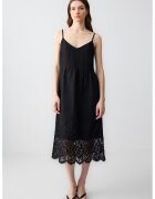 JIMMY KEY Rochie midi de in cu bretele subtiri - Negru